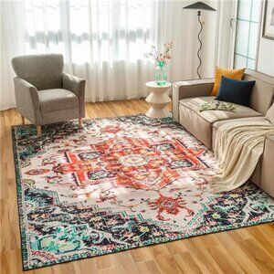 Machine Washable Area Rug for Living Room Bedroom Farmhouse Home/Office Decor